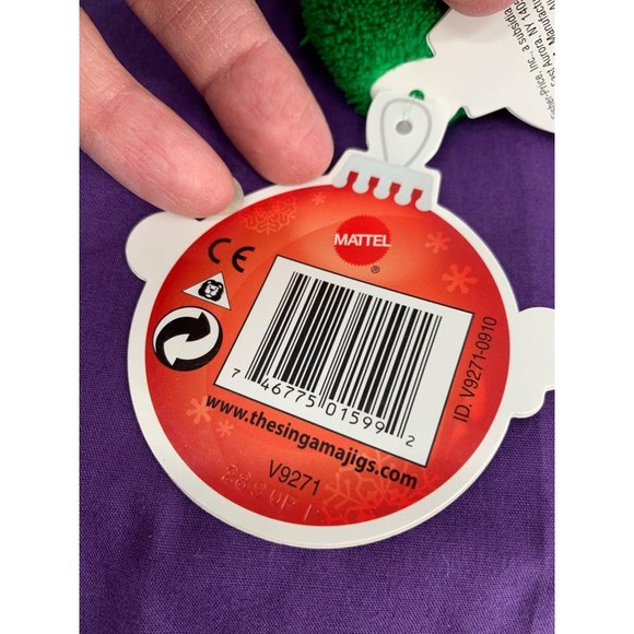 Toys R Us 2010 Mattel Sing A Ma Jigs Plush Doll Christmas Figure GREEN with Sant - Picture 8 of 11